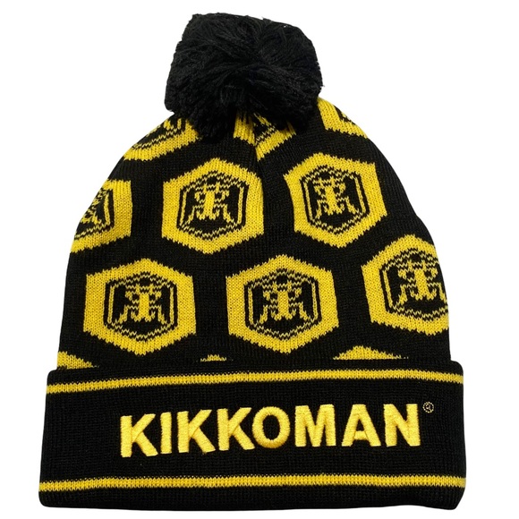 MAD Engine Accessories - Beanie Kikkoman w/ Pom Black & Yellow Soy Sauce